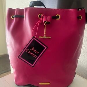 Juicy Couture pink bucket backpack purse new